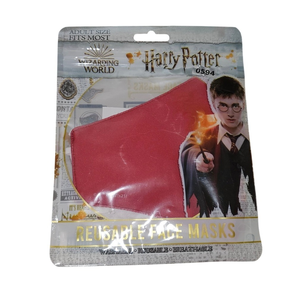 Harry‎ Potter Wizarding World Reusable Face Masks Adult Washable Maroon #594-595